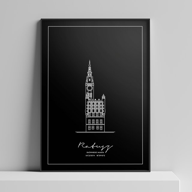 Plakat Architektura - Ratusz Miasta Głównego Gdańsk 50x70 cm