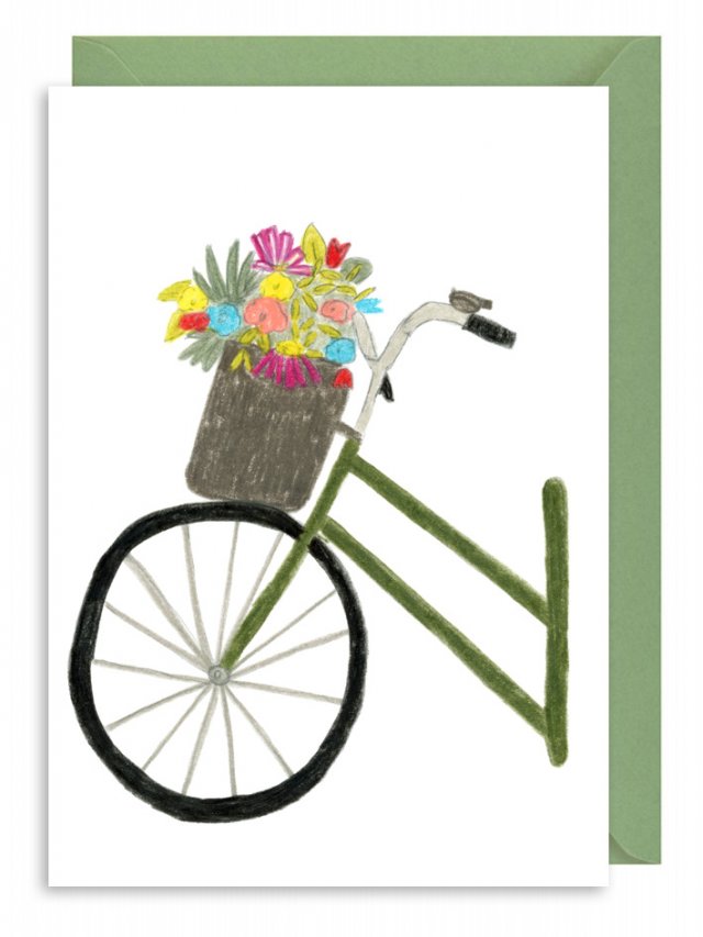 Kartka okolicznościowa - Rower z kwiatami