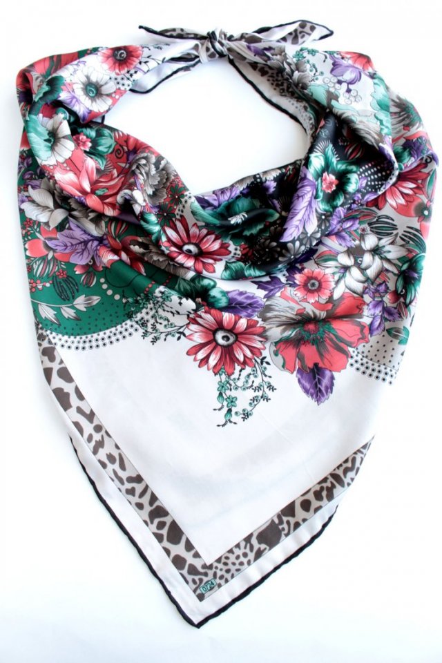 chusta VINTAGE kwiaty kwiatki