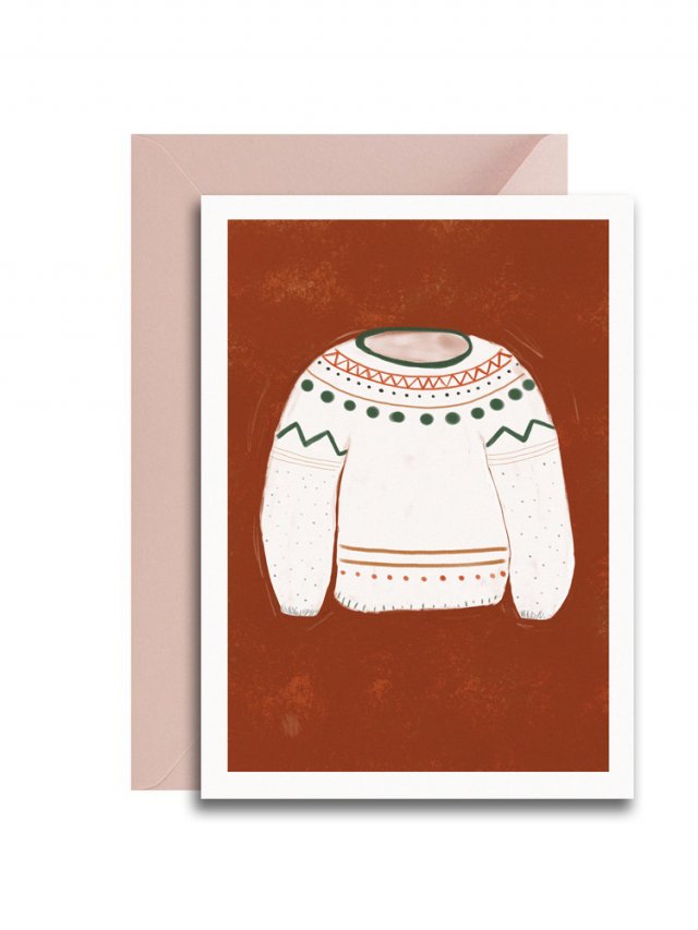 kartka okolicznościowa sweter