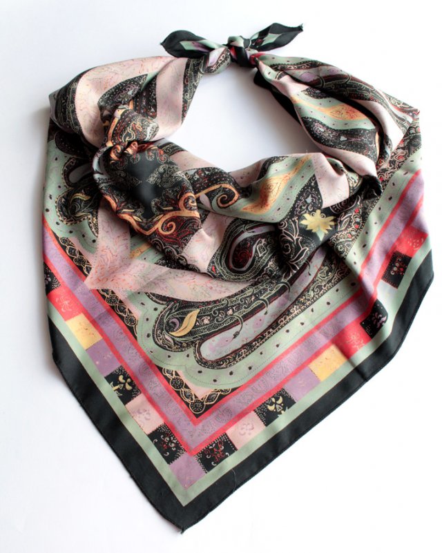 piękna chusta vintage orientalny print paisley