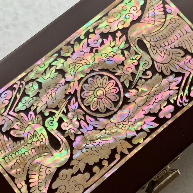 Luxury Jewelery Box ❤ Wood inlaid with hand carved mother of pearl  ❤ Szkatułka na biżuterię ❤