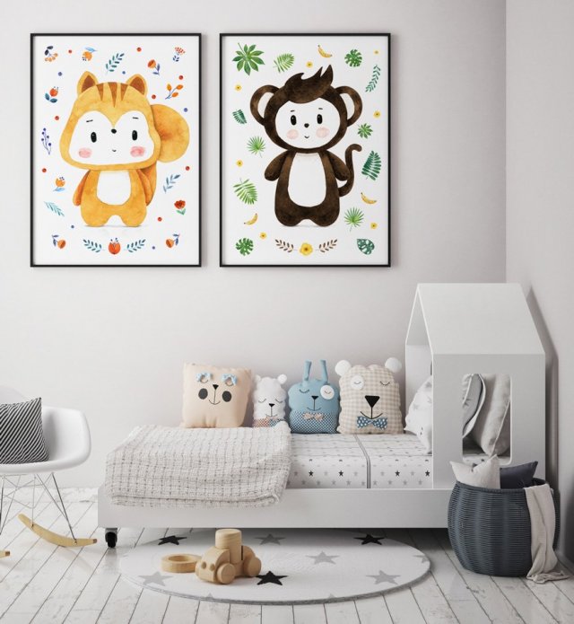 Zestaw plakatów dekoracje do pokoju dziecięcego 40x50 cm