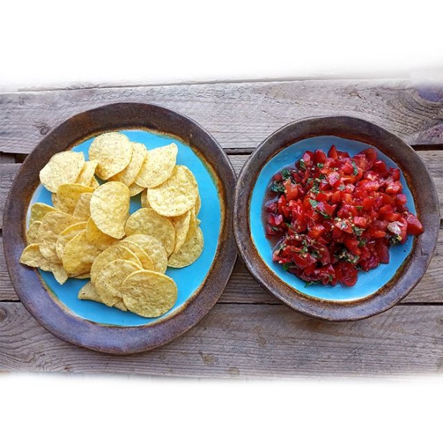 naczynia do nachos, komplet ręcznie wykonany