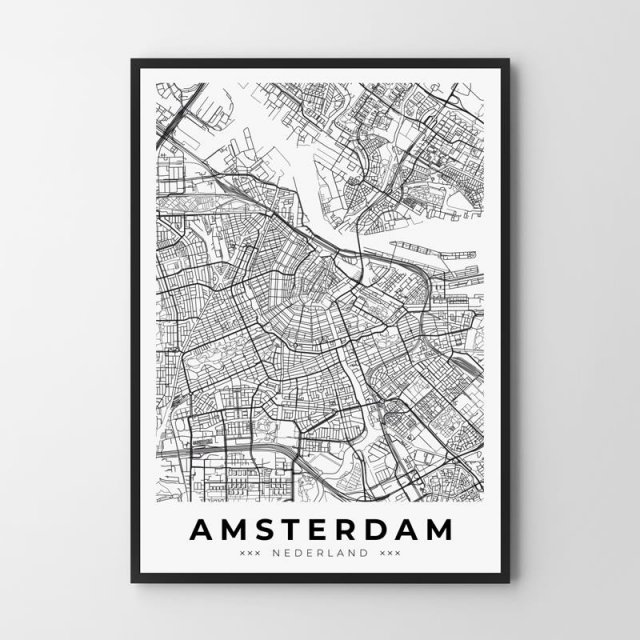 Mapa Amsterdam - plakat 40x50 cm