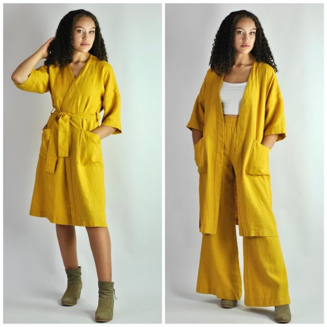 Lniane kimono, sukienka lub koszula Nr.84