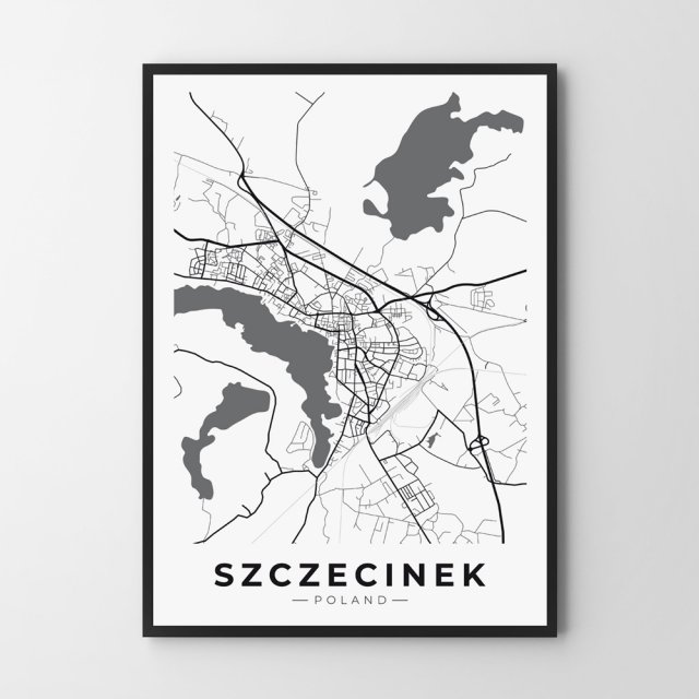 Mapy miast Szczecinek - plakat 40x50 cm
