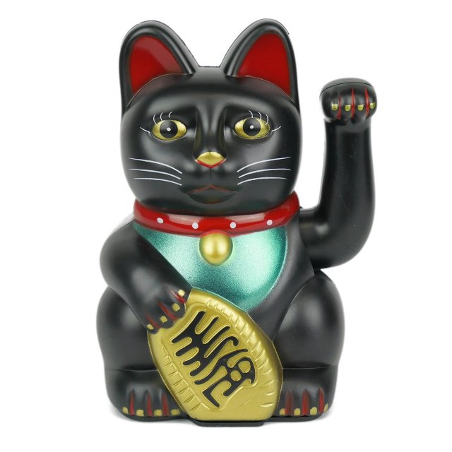 Maneki neko czarny kot szczęścia japoński