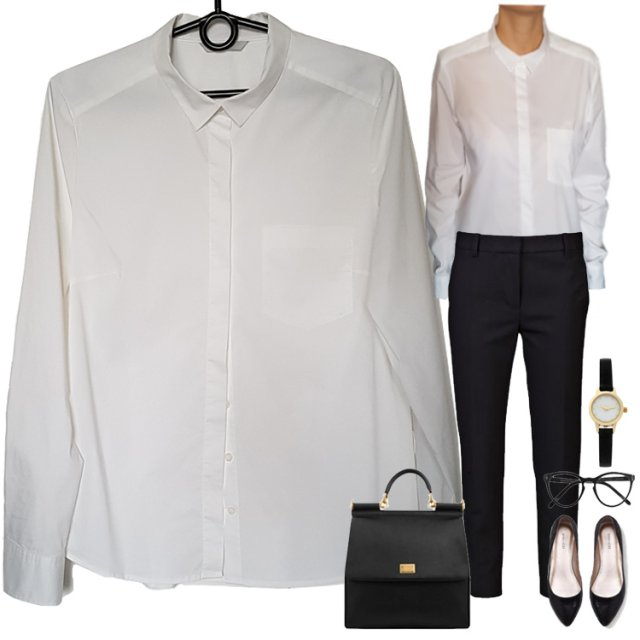 Biała koszula damska taliowana premium M/L Hv111