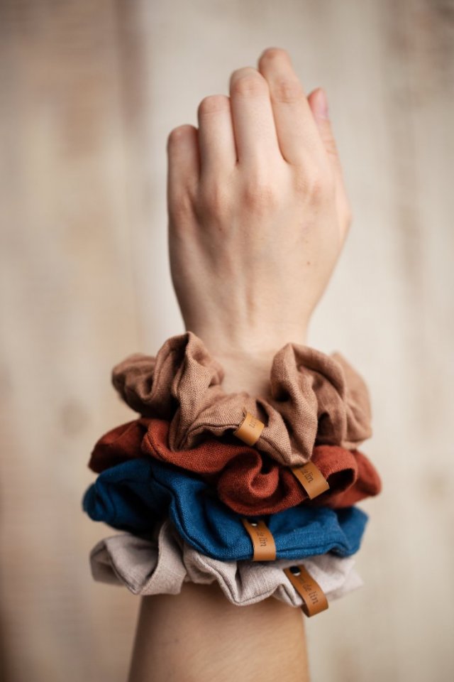 scrunchie lniana