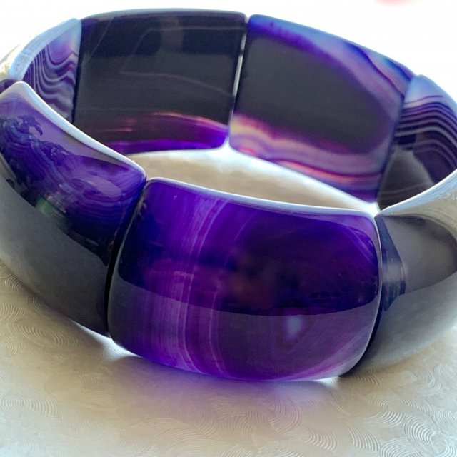 Beautiful Multi Purple Agate Bracelet  ❀ڿڰۣ❀  STWORZONA PRZEZ NATURĘ - HARMONIA YIN I YANG ❀ڿڰۣ❀ Bardzo ciekawa