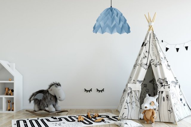 Lampa wisząca origami ICEBELL niebieska
