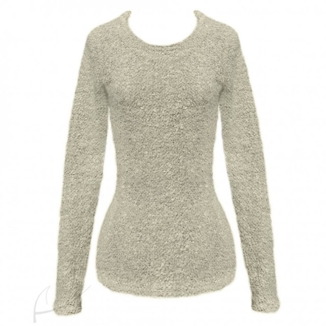 Popielaty sweter boucle