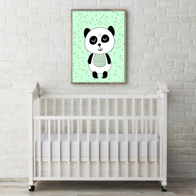 Plakat Panda w kropeczkach - różne kolory do wyboru A3