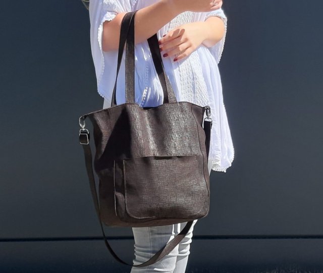 Czekoldowa skórzana torba na ramię