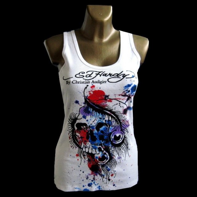 ED HARDY Biały Top XL XXL Autentyczna z USA