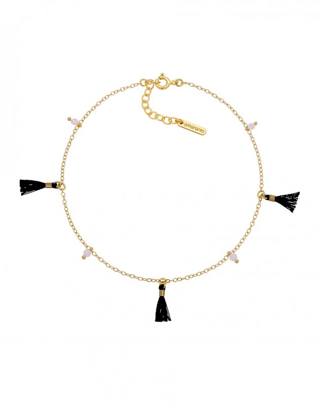 Bransoletka NA NOGĘ z kwarcem