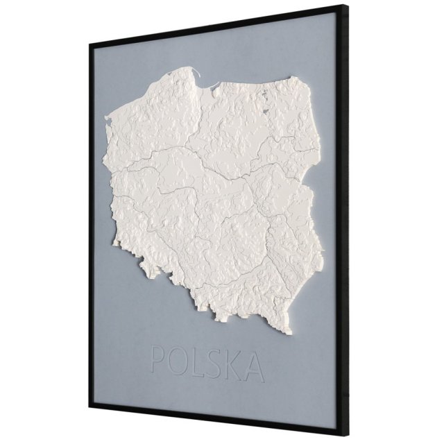 Polska mapa topograficzna – obraz 3D