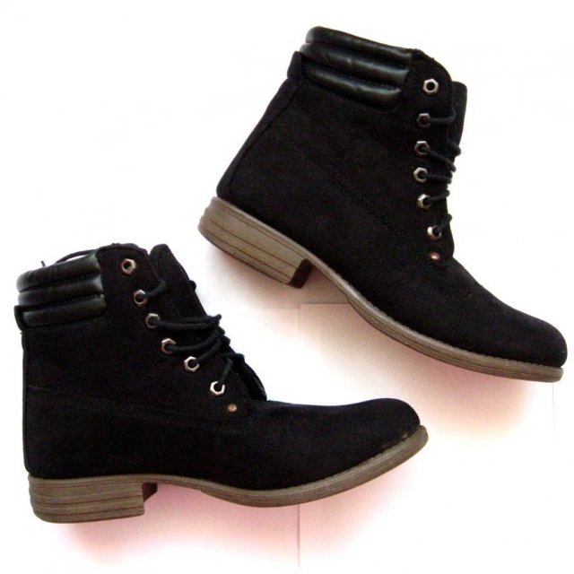Czarne Buty Botki Damskie 39