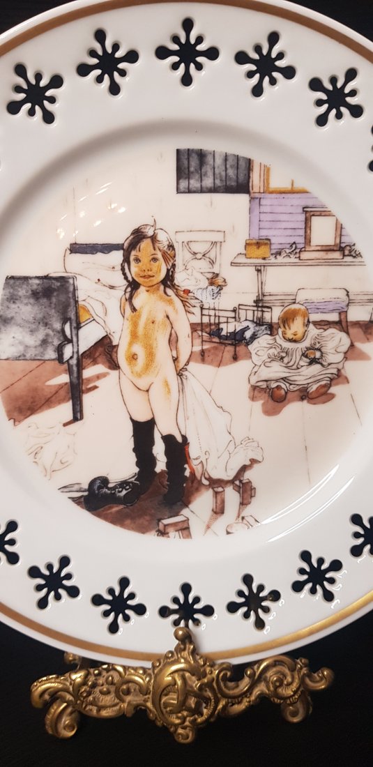 Porcelanowy Kolekcjonerski Talerz B&G 1978 Carl Larsson: - Mor og småpigernes værelse.