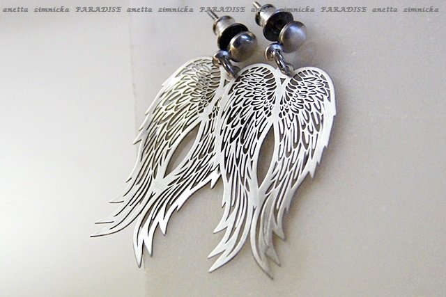 SREBRO, kolczyki -  srebrne anioły, seria PARADISE