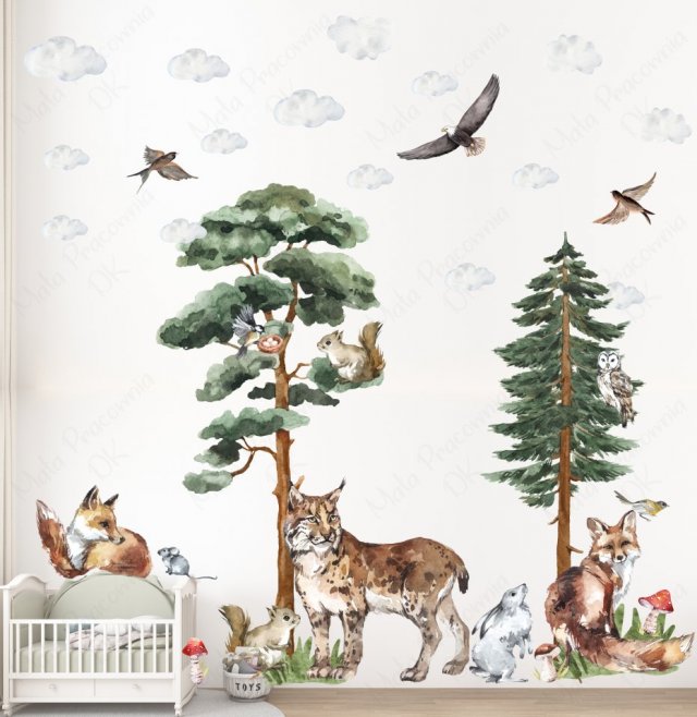 Leśne opowieści IX - zwierzęta las naklejka dla dzieci "M"