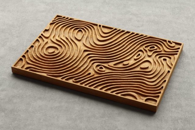 Drewniany panel ścienny 3D, drewno dębowe, 50cm x 35cm