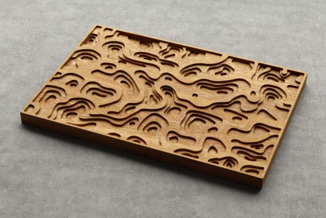 Drewniany panel ścienny 3D, drewno dębowe, 50cm x 35cm