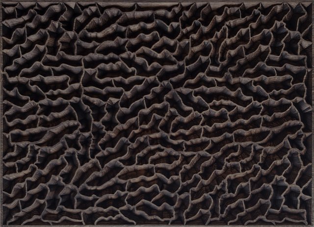 Drewniany panel ścienny 3D, drewno dębowe, 70cm x 50cm