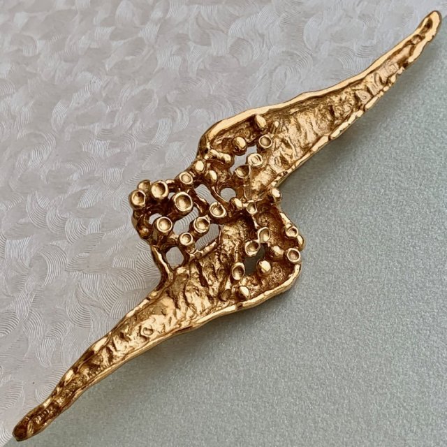 Vintage Norway Modern Lava Brooch, lata 70-te XXw. ❀ڿڰۣ❀ Ręczna artystyczna praca