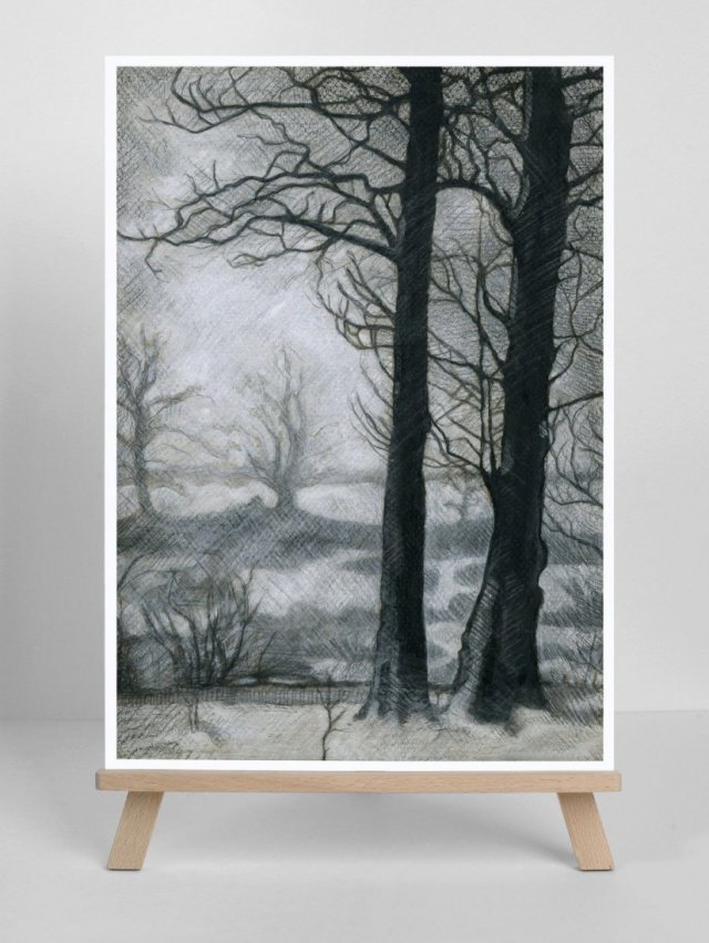 Zimowy pejzaż - wydruk Fine Art A4