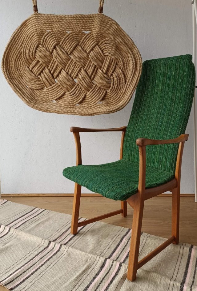 Zielony fotel Szwecja, lata 60.