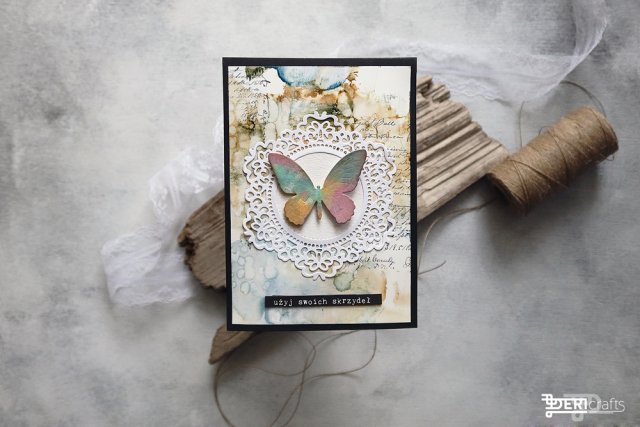 Unikatowa kartka urodzinowa lub motywacyjna z motylkiem