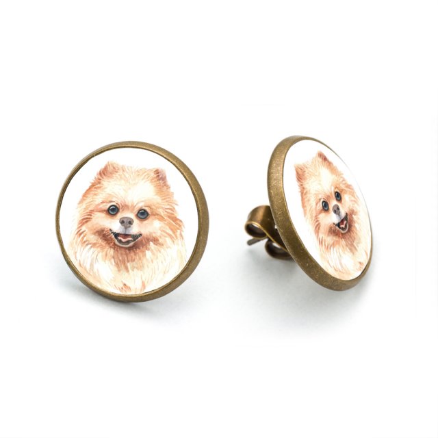 Kolczyki sztyfty POMERANIAN szpic rasowy pies