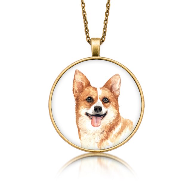 Medalion okrągły WELSH CORGI rasowy pies