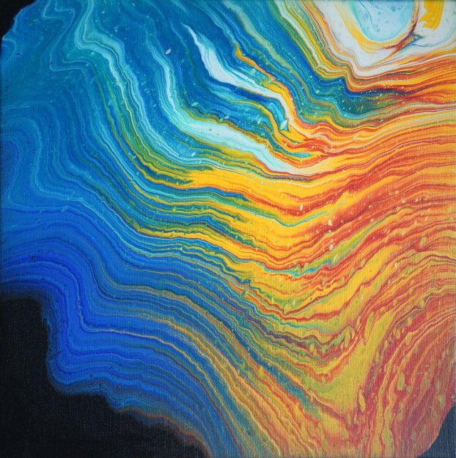 Obraz abstrakcyjny do salonu 40x40 cm abstrakcja akrylowa, ręcznie malowana