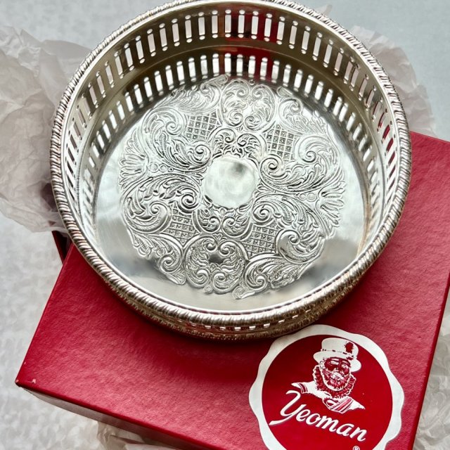 Yeoman Sheffield Bottle Coaster ❀ڿڰۣ❀ Silver plated - Koszyczek do wina.