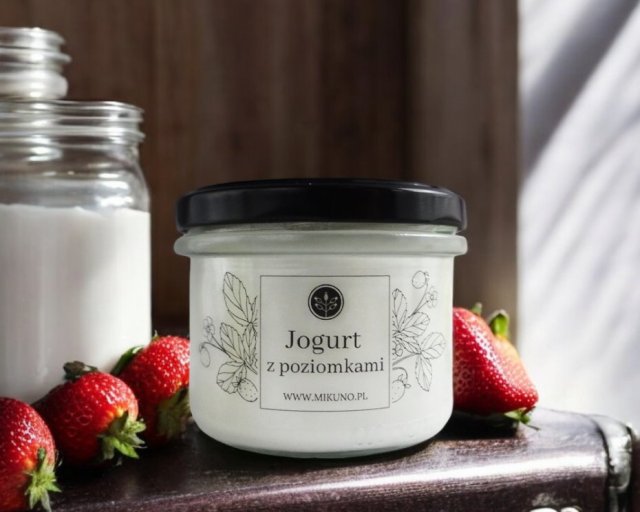 Świeca sojowa Jogurt z poziomkami 235 ml Mikuno