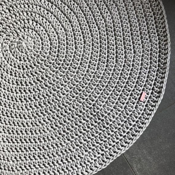 Ręcznie robiony Dywan okrągły ze sznurka bawełnianego ŚLIMAK 160 cm (różne kolory)