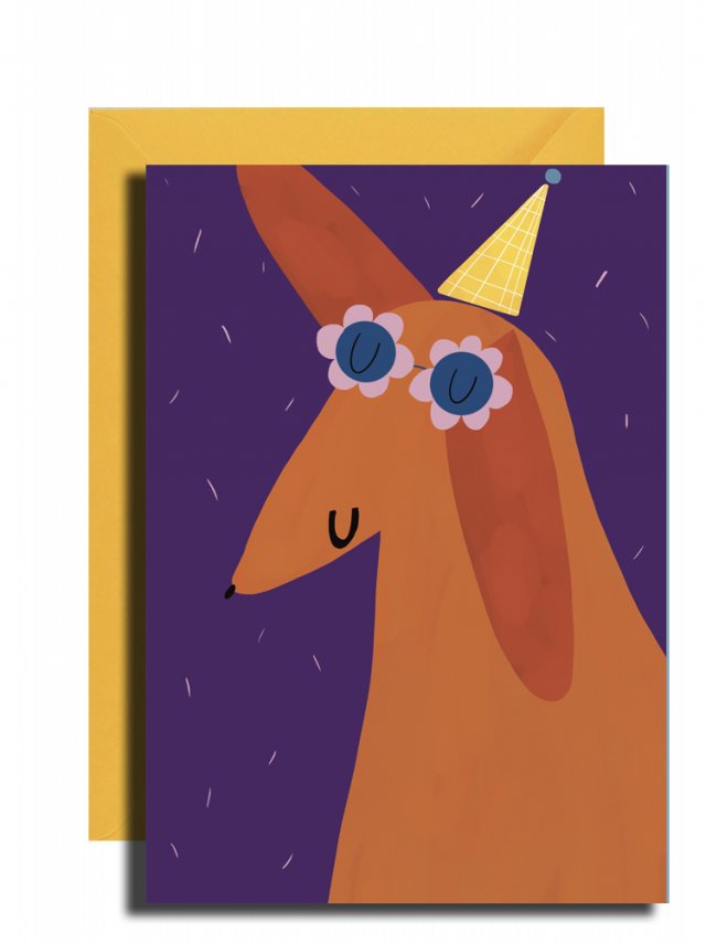 kartka + koperta / party dog
