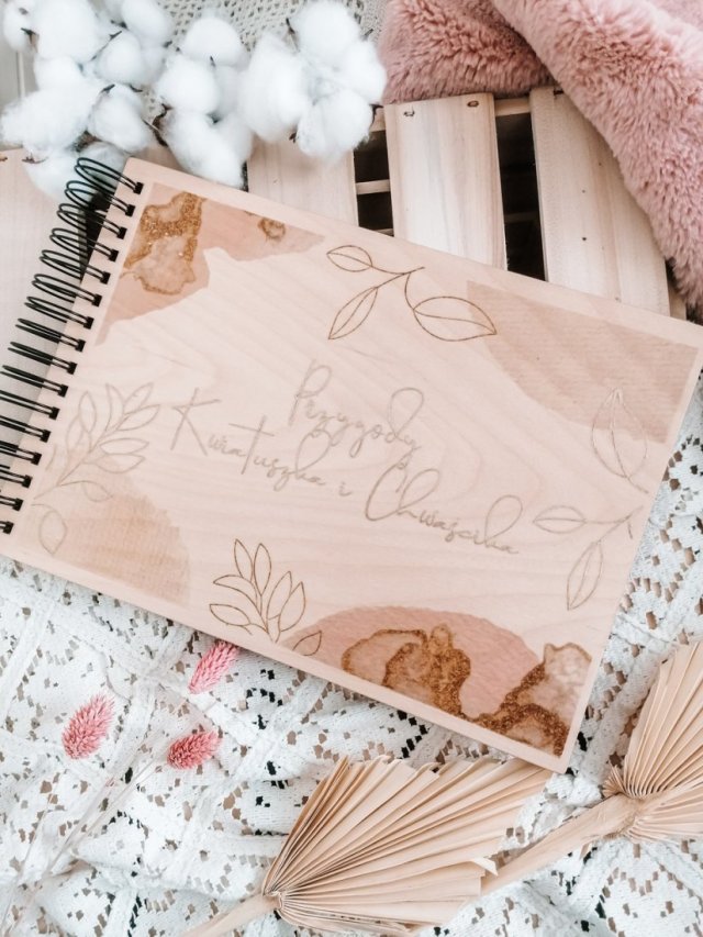 Komunia, chrzest, baby shower śliczny album na zdjęcia BOHO ROMANTIC personalizowany