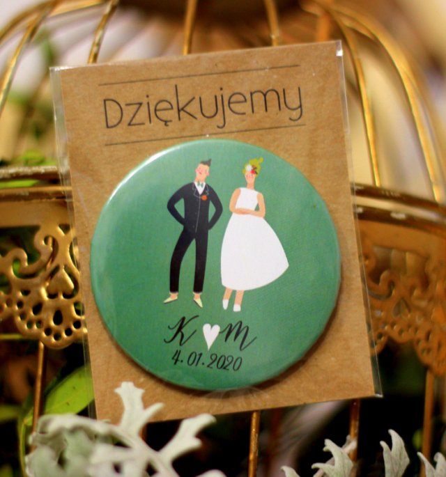 140 sztuk Magnesy ślubne - podziękowania dla gosci  - opakowanie Gratis!