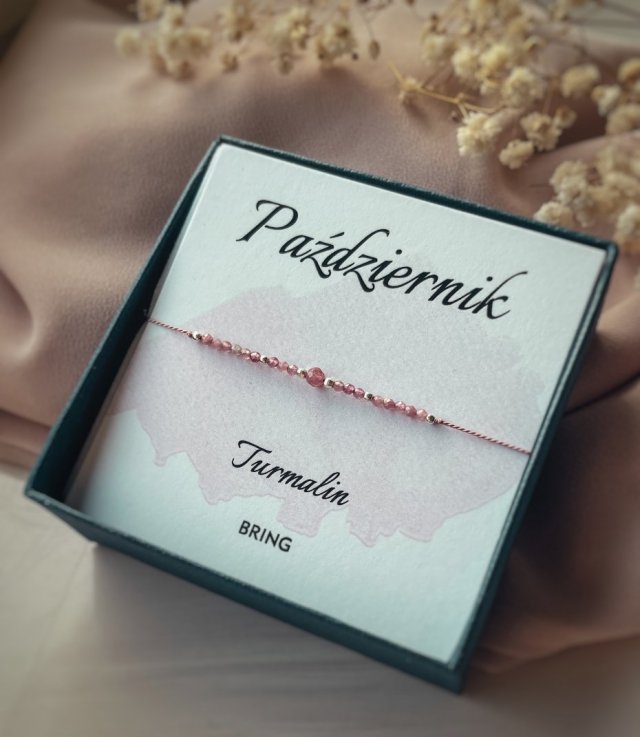 Bransoletka Kamień Urodzeniowy - Październik srebrna
