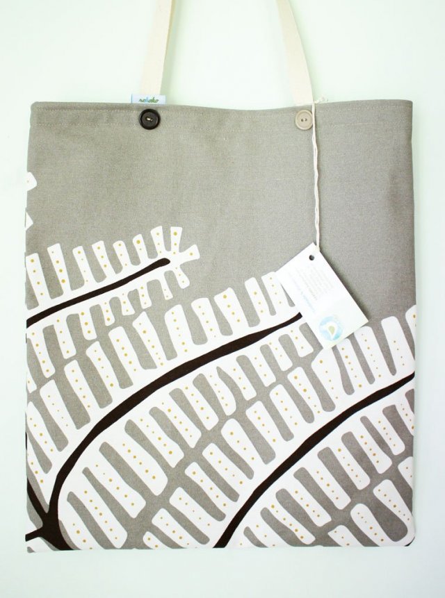 Torba na ramię, duży eco bag Liście.