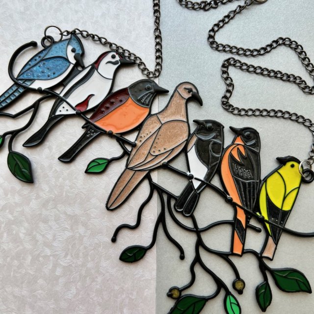 Birds Ornaments Multicolor Enamel ❤ Metalowa zawieszka