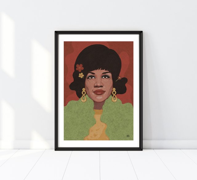 Kobieta, ilustracja, plakat, kwiaty A3 lub  30x40