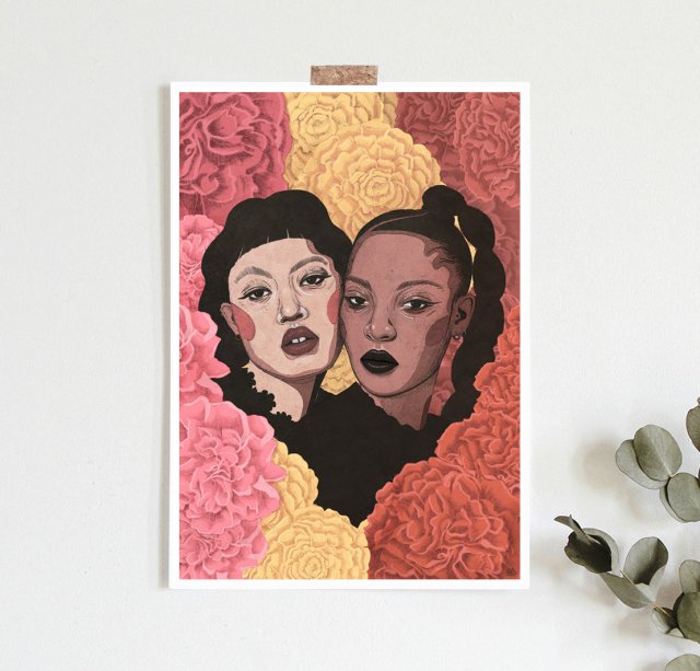 Love, miłość,  plakat ilustracja A2 lub 40x50 cm