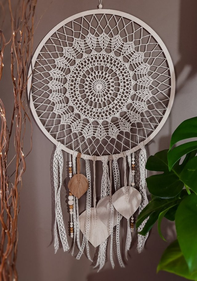 Łapacz snów boho 50 cm - Creme