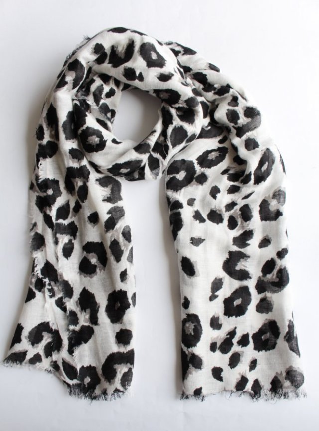 szal vintage leopard panterka zwierzęcy wzór print