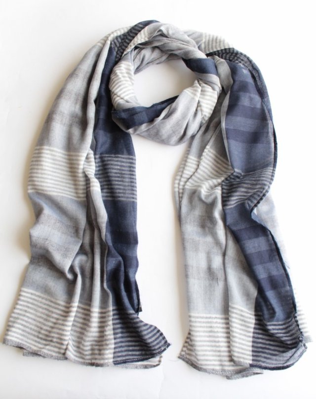 ZERO szal vintage unisex damski męski pasy